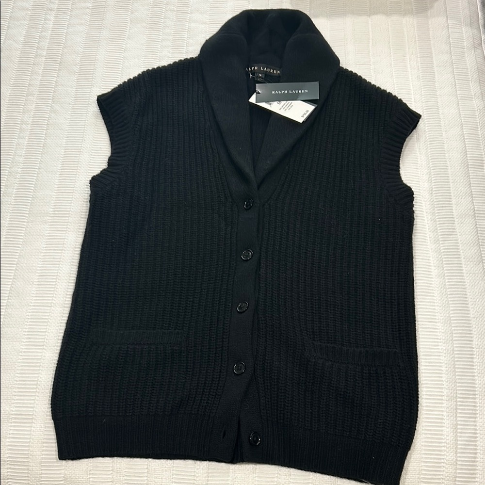 Ralph Lauren Black Knit Vest - Brand New